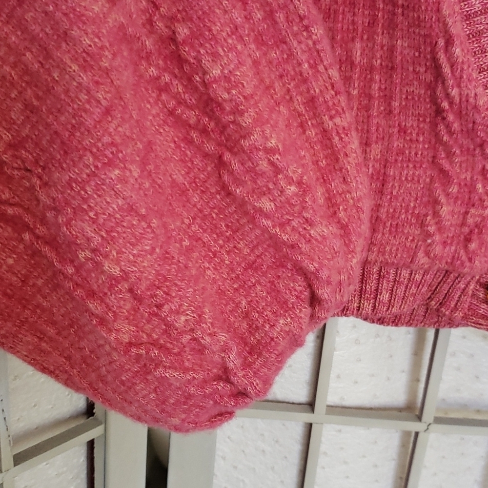 Zara nwt long wide smoked  sleeves crop length coral  womens sweater size M - Picture 2 of 5